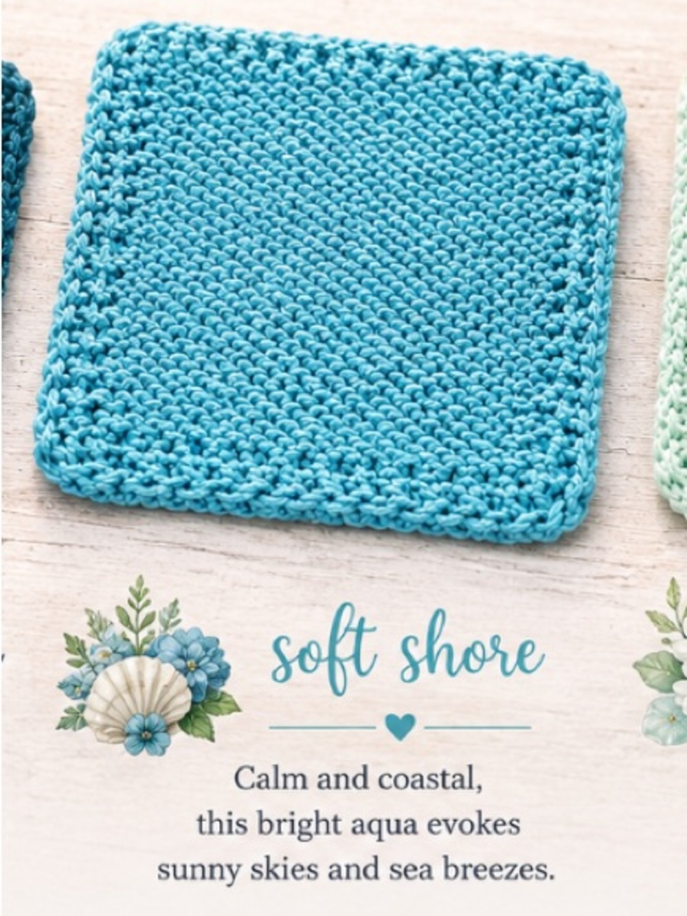 Bundle of 3 Sweet Shirley’s “Soft Shore” Dishcloth